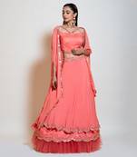 Peach Lehenga Set