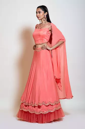 Peach Lehenga Set