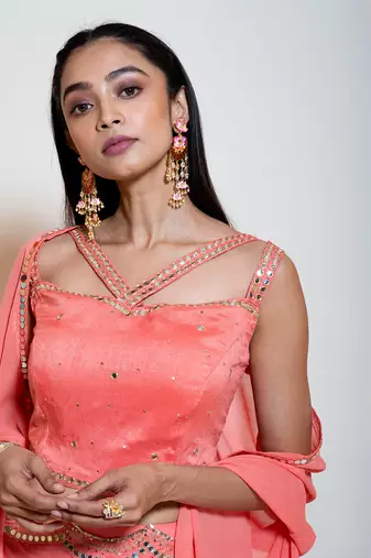 Peach Lehenga Set