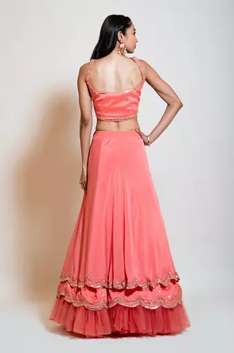 Peach Lehenga Set