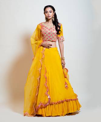 Chrome Yellow Lehenga Set 1