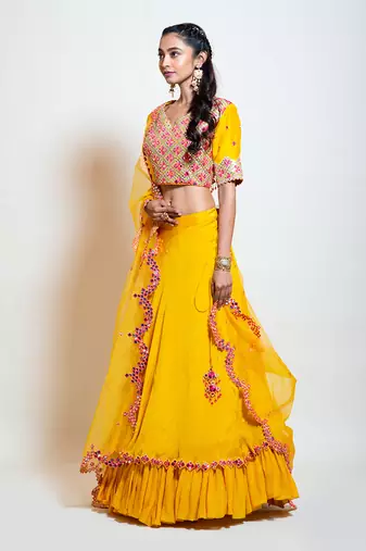 Chrome Yellow Lehenga Set