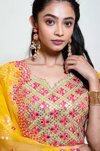 Chrome Yellow Lehenga Set