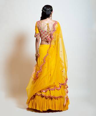 Chrome Yellow Lehenga Set 4
