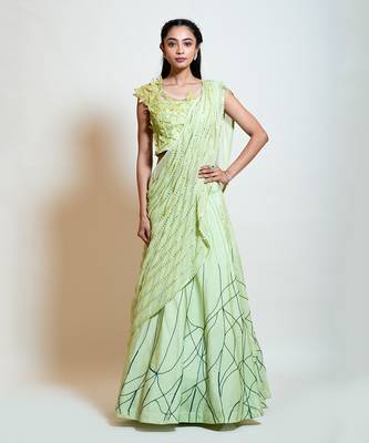 Lime Green Lehenga Set 1