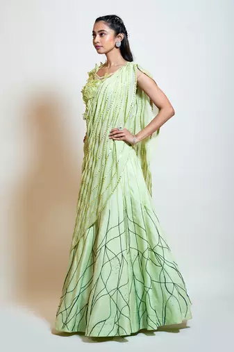 Lime Green Lehenga Set