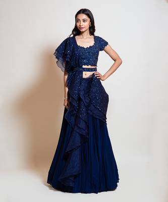 Navy Blue Lehenga Set 1