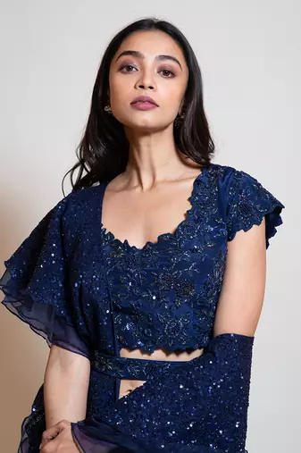Navy Blue Lehenga Set