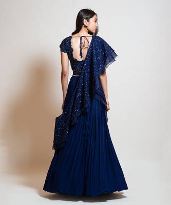 Navy Blue Lehenga Set 4