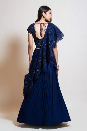 Navy Blue Lehenga Set