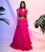 Fluid Fuscia Lehenga Set