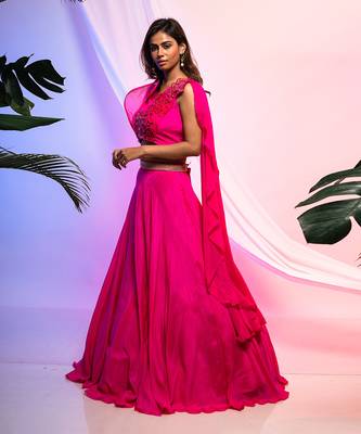 Fluid Fuscia Lehenga Set 2