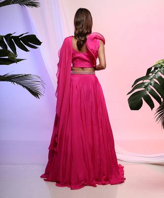 Fluid Fuscia Lehenga Set 3