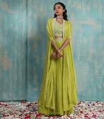 Parrot Green Lehenga Set