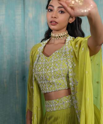 Parrot Green Lehenga Set 3