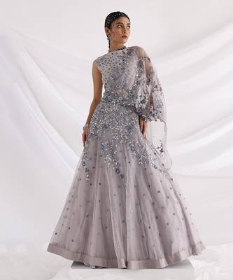 Ethereal Grey Lehenga Set 1