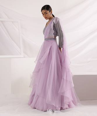 Lavender Shimmer Lehenga Set 2