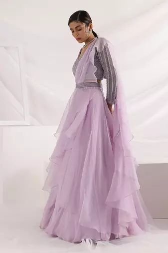 Lavender Shimmer Lehenga Set