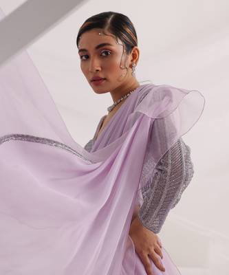 Lavender Shimmer Lehenga Set 3