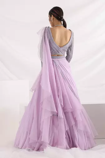 Lavender Shimmer Lehenga Set