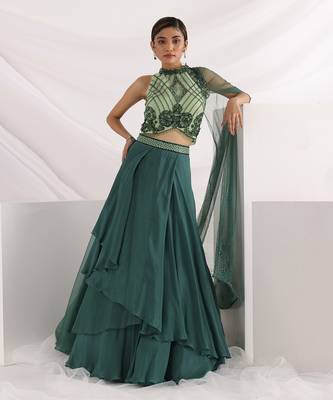 Lorena Green Lehenga Set 1