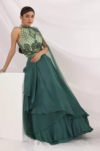 Lorena Green Lehenga Set