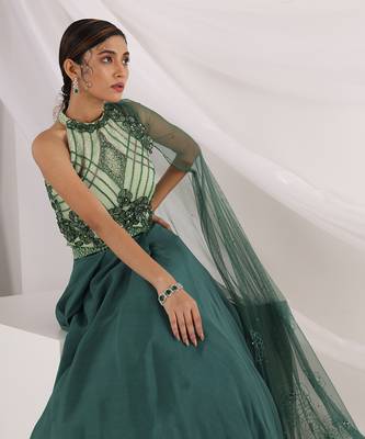 Lorena Green Lehenga Set 3