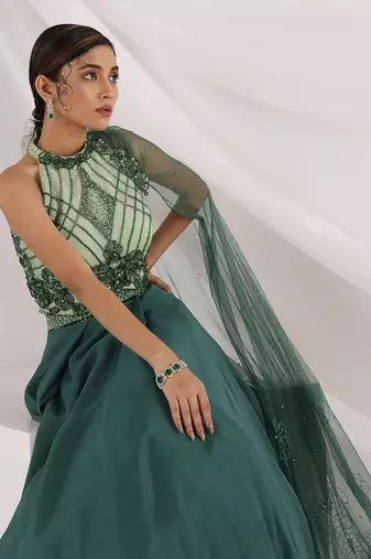 Lorena Green Lehenga Set