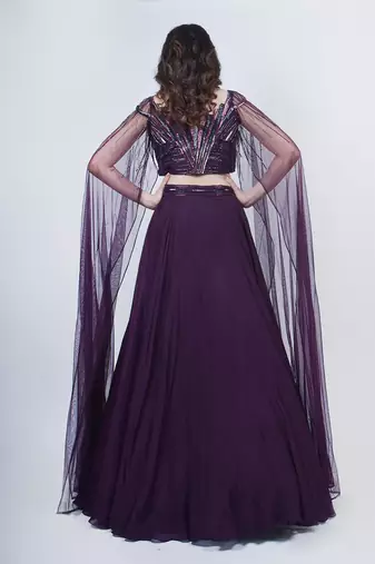 Plum Lehenga Set