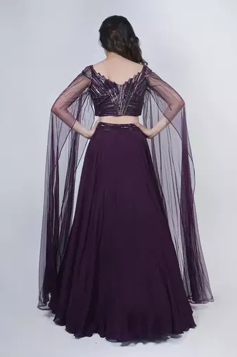 Plum Lehenga Set
