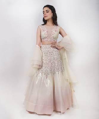 Ivory Ombre Sequence Lehenga 1