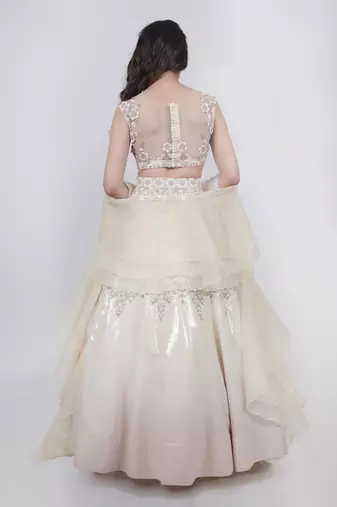 Ivory Ombre Sequence Lehenga