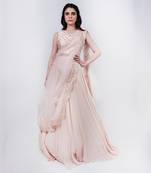 Baby Pink Draped Dupatta Lehenga Set
