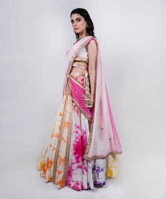 Multicolour Dye Technique Lehenga 2