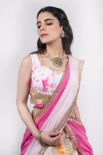 Multicolour Dye Technique Lehenga