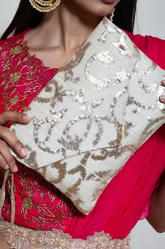 Fuchsia Rose Pink Sharara Saree Set