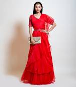 Scarlet Red Draped Saree