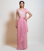 Blush Pink Drape Skirt Set