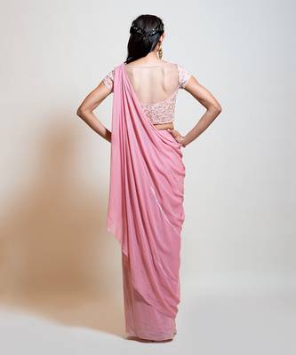 Blush Pink Drape Skirt Set 4