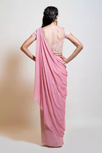 Blush Pink Drape Skirt Set