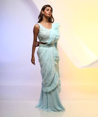Pleats Please Pant Saree Set 1