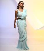 Pleats Please Pant Saree Set