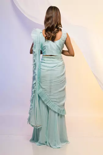 Pleats Please Pant Saree Set