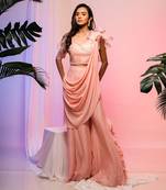Carnation Draped Saree Set