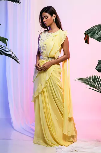 Calla Draped Saree Set