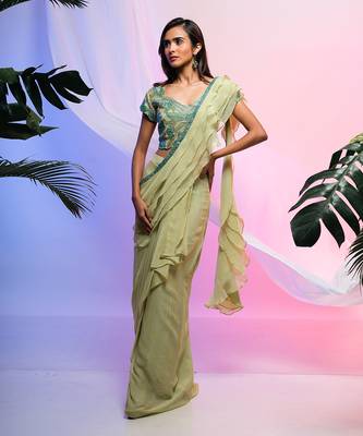 Rosa Draped Saree Set 1