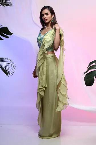 Rosa Draped Saree Set