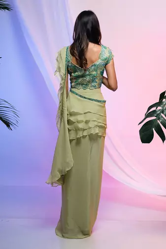 Rosa Draped Saree Set