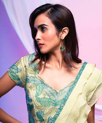 Rosa Draped Saree Set 4