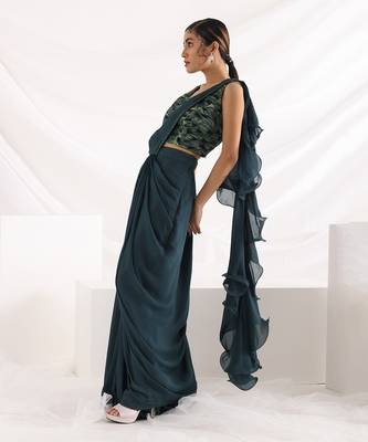 Alida Draped Saree Set 4